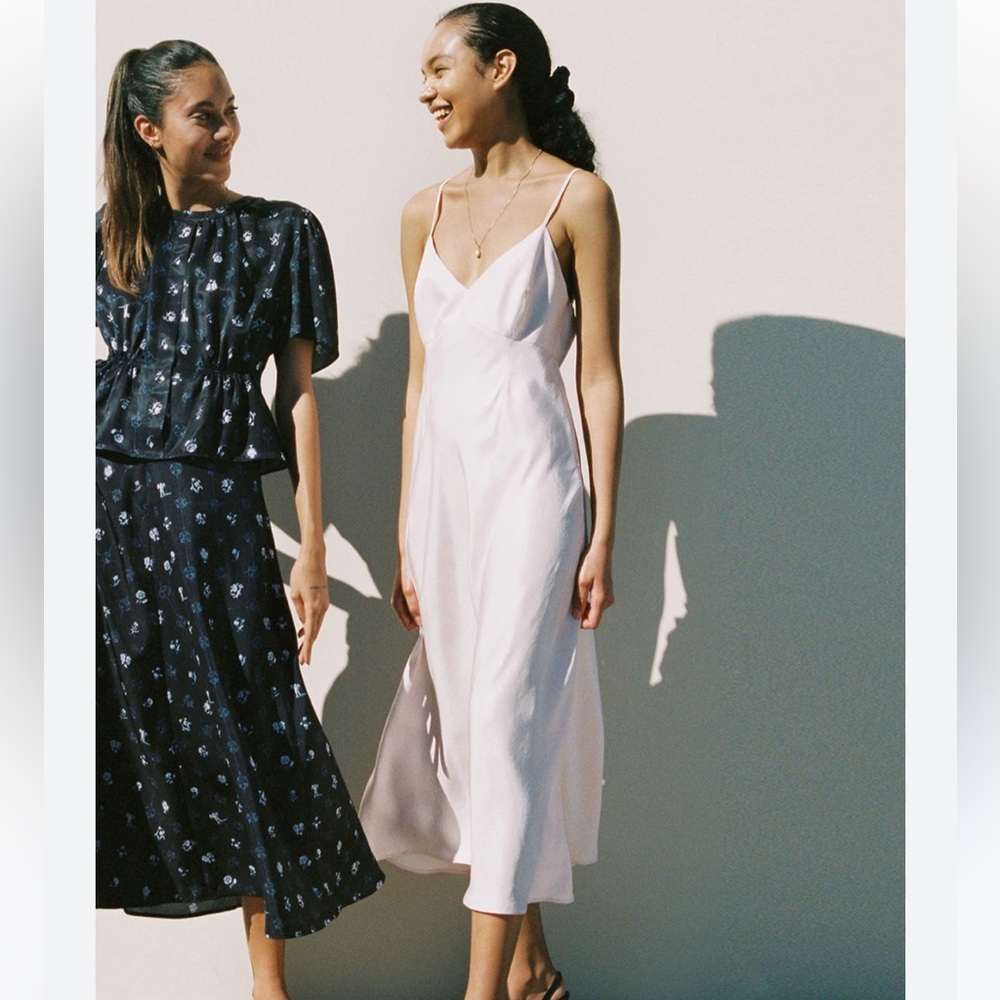 Ciao Lucia Pale Pink Satin Backless Slip Dress